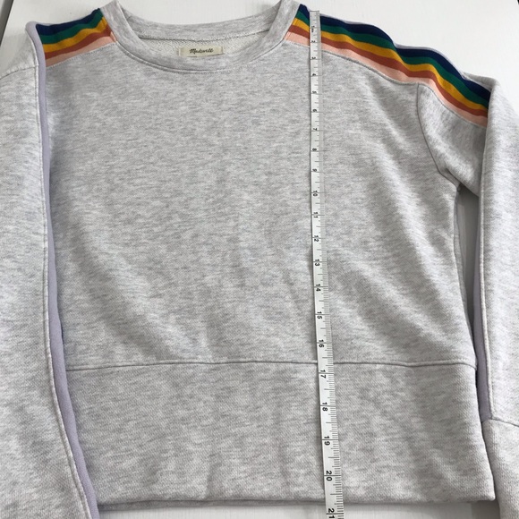 Madewell Rainbow-Inset Crop Sweatshirt Size Small - Picture 8 of 9